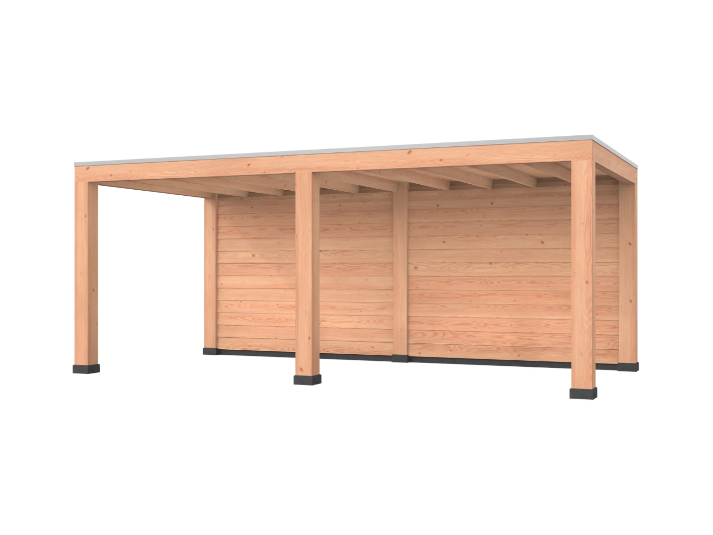 Douglas overkapping, 600 x 300, met achterwand, Westwood Modern - Afbeelding 1